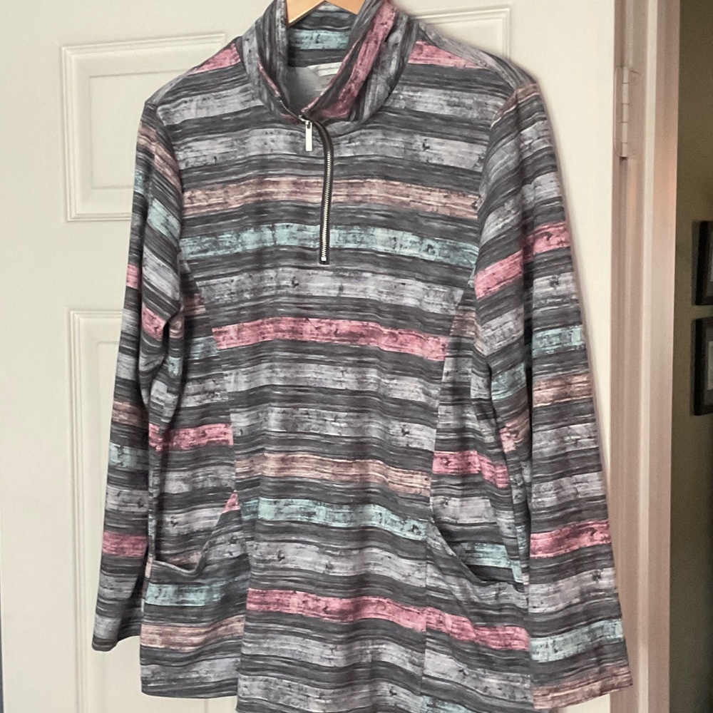 Christopher & Banks Multicolor Striped Cowl Neck Sweater